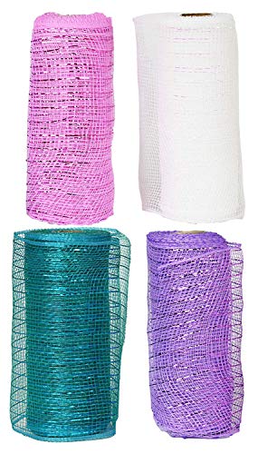 Product Cover Set of 4 Decorative Mesh Rolls! 4 Assorted Easter Themed Colors! - 6