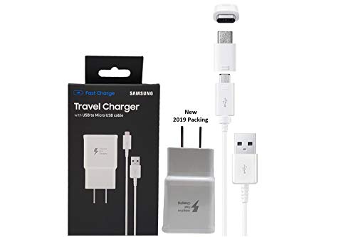 Product Cover Official Samsung Adaptive Fast Charging Wall Charger -W/Micro to TYPE C Adapter For Galaxy S6,S7,S8,S9,+,Edge,Note5,Note8,Note9 (US Retail Packing)