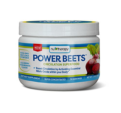 Product Cover Nu-Therapy Power Beets, Super Concentrated Circulation Superfood, Dietary Supplement - Delicious Acai Berry Pomegranate Flavor - Non-GMO Beet Juice Powder, 30 Servings