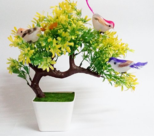 Product Cover Hyperboles Artificial Plants with Hanging Birds Guest Greeting Pine Bonsai Home Decoration