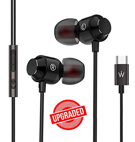 Product Cover Wissenschaft JP53 (Upgraded Version) USB C-Type in-Ear Headphones with Mic HD Stereo. Works with Phones which Donot Have 3.5mm Jack. (Type-C USB Plug, Black)
