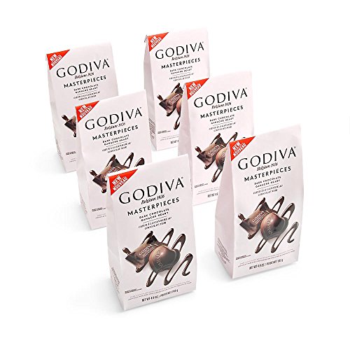 Product Cover Godiva Chocolatier Masterpiece Dark Chocolate Ganache Hearts Bags, Chocolate Treats, Chocolate Snacks, Gourmet Chocolates, Chocolate Truffles, Office Treats, Set of 6, 4.9 Ounce