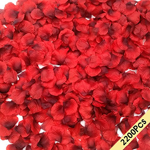 Product Cover CODE FLORIST 2200 PCS Dark-Red Silk Rose Petals Wedding Flower Decoration