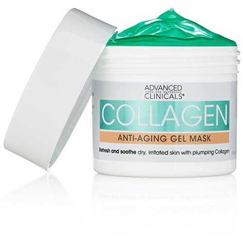 Product Cover Advanced Clinicals Collagen Anti-Aging Gel Mask with Coconut Oil and Rosewater. Plumping mask for wrinkles, fine lines. Supersize 5oz (5oz)
