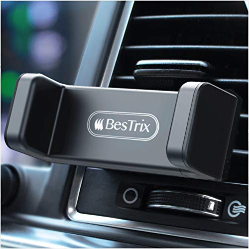 Product Cover Phone Vent Holder Cell Phone Holder for Car with Adjustable Size Up to 6.5'' | Secure Double Clamp Grip, Compact & Durable Mount Compatible with All Smartphones (Strong Black) by Bestrix