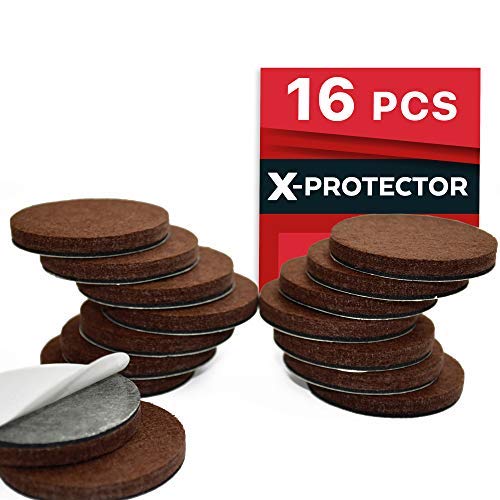 Product Cover X-PROTECTOR 16 Thick 1/4Ã¢â'¬ Heavy Duty Felt Furniture Pads 2Ã¢â'¬! Felt Pads for Heavy Furniture Feet â'¬â€œ Best Felts Wood Floor Protectors for NO Scratches Sliders. Protect Your Har