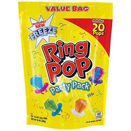 Product Cover Ring POP Individually Wrapped Variety Halloween Party Pack - Candy Lollipop Suckers W/ Assorted Flavors, 20 Count (Pack of 1)