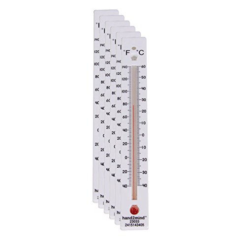 Product Cover hand2mind Low-Range, Dual-Scale, Mercury-Free, Safety Thermometers for Indoor Science Use (Pack of 6)