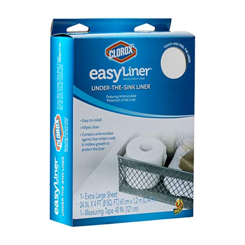 Product Cover Duck Brand 285341 Under-The-Sink Easy Liner with Clorox Shelf Liner, 24 Inches x 4 Feet, White