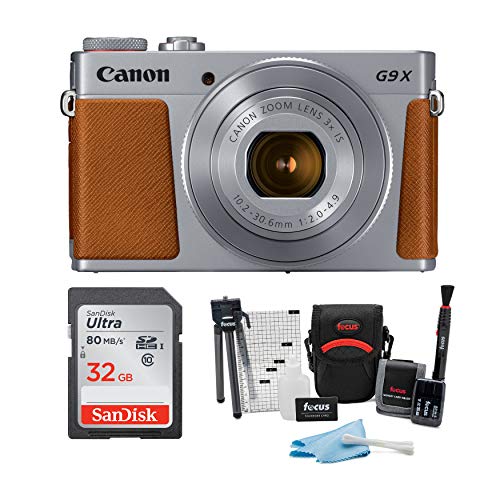 Product Cover Canon Powershot G9 X Mark II Digital Camera (Silver) with 32GB Card and Accessory Bundle