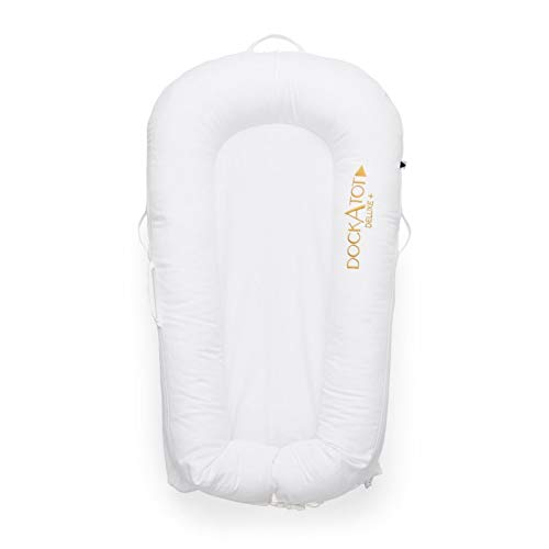 Product Cover DockATot Deluxe+ Dock (Pristine White) - The All in One Baby Lounger - Perfect for Co Sleeping - Suitable from 0-8 Months (Pristine White)