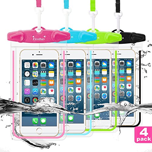 Product Cover LENPOW Waterproof Phone Case, 4 Pack Universal Waterproof Pouch Dry Bag with Neck Strap Luminous Ornament for Water Games Protect iPhone 11 Pro XS XR X Max SE 8 7 Plus Galaxy S10 S9 Note Google LG HTC