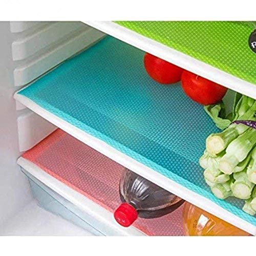 Product Cover Yellow Weaves PVC Plastic Refrigerator Mats (12x17-inch, Multicolour)