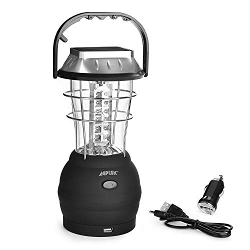 Product Cover Solar Lantern, AGPtek 5 Mode Hand Crank Dynamo 36 LED Rechargeable Camping Lantern Emergency Light, Ultra Bright LED Lantern - Car Charge - Camping gear for Hiking Emergencies Hurricane Outages