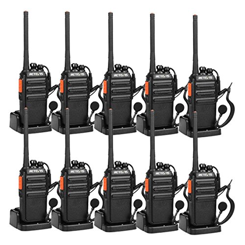 Product Cover Retevis H-777S Two-Way Radios Long Range Rechargeable FRS Radio Vox Security Commercial Walkie Talkies with Earpiece Headset for Adults (10 Pack)