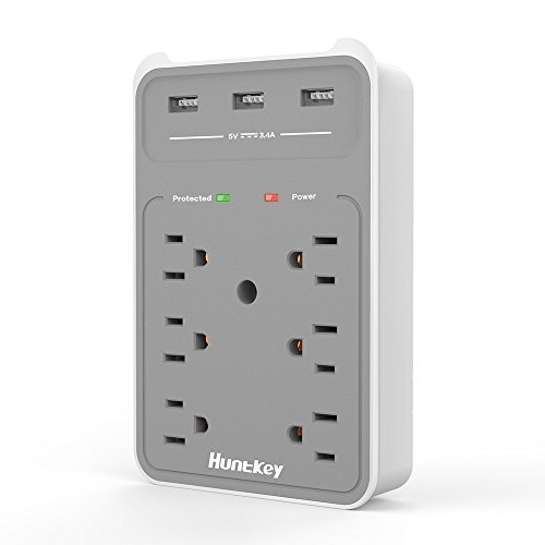 Product Cover Huntkey 6 AC Outlets Surge Protector with 3 USB Charging Ports 3.4 Amp, SMD607