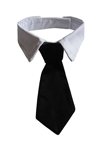 Product Cover Vedem Pets Dog Cat Formal Neck Tie Tuxedo Bow Tie and Collar Black (2XL)