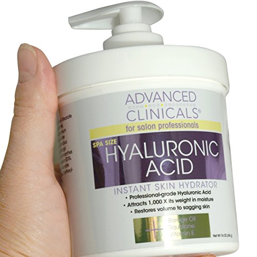 Product Cover Advanced Clinicals Anti-aging Hyaluronic Acid Cream for face, body, hands. Instant hydration for skin, spa size. (16oz)