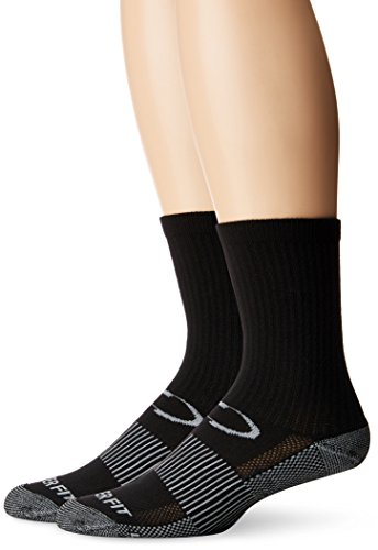 Product Cover Copper Fit Unisex-Adult's Crew Sport Socks-2 Pack, black, Large/X-Large