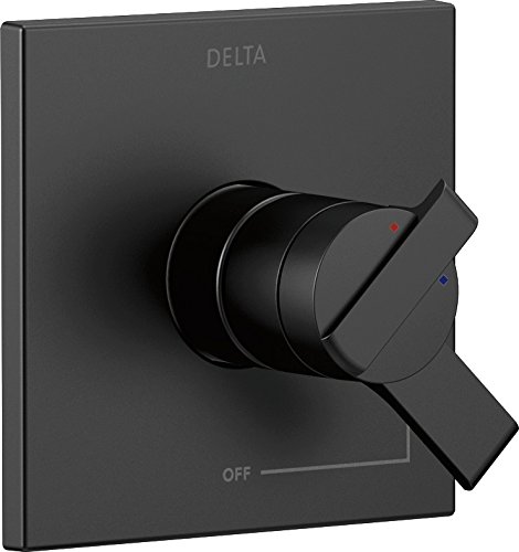 Product Cover Delta Faucet Ara 17 Series Dual-Function Shower Handle Valve Trim Kit, Matte Black T17067-BL (Valve Not Included)