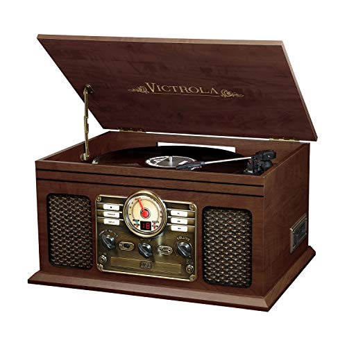 Product Cover Victrola Nostalgic Classic Wood 6-in-1 Bluetooth Turntable Entertainment Center, Espresso