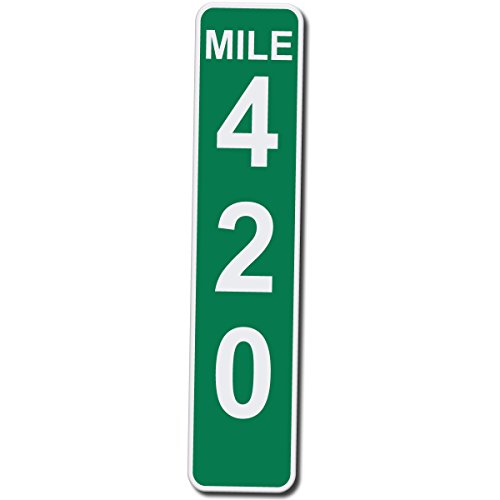 Product Cover Applicable Pun Mile Marker 420-17 Inches Tall by 4 Inches Wide Aluminum Sign (Quantity of 1)