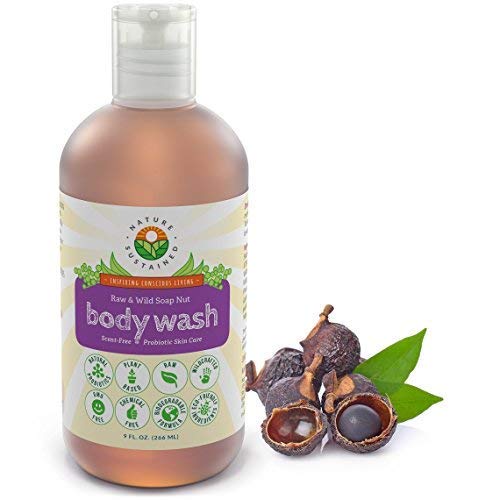 Product Cover Pure, Sensitive Skin Natural Body Wash & Face Wash [Unscented] - Raw Probiotic Soapberry Formula (pH Balanced) for Eczema & Psoriasis - Wild Plants Selected for Sensitive & Dry Skin