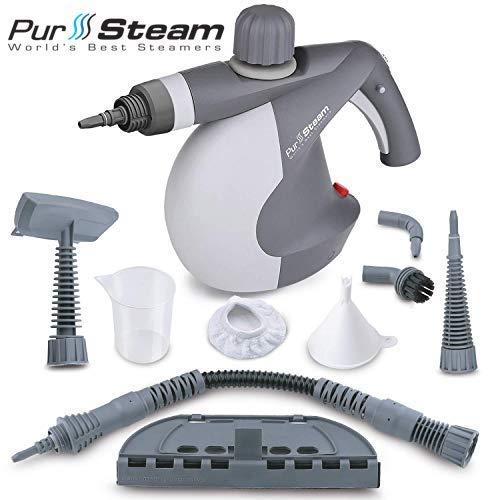 Product Cover PurSteam World's Best Steamers Chemical-Free Cleaning PurSteam Handheld Pressurized Steam Cleaner with 9-Piece Accessory Set Purpose and Multi-Surface All Natural, Anthracite