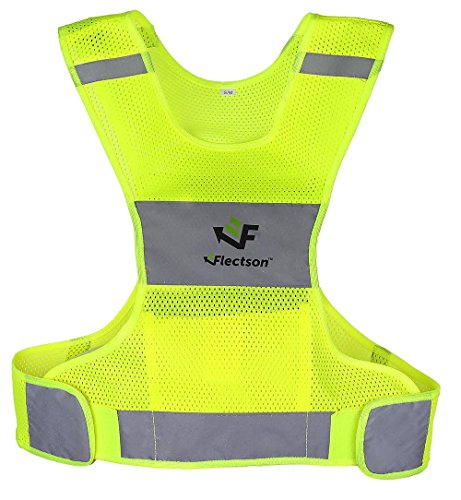 Product Cover Reflective Vest for Running or Cycling (Women and Men, with Pocket, Gear for Jogging, Biking, Motorcycle, Walking) (Extra Large)