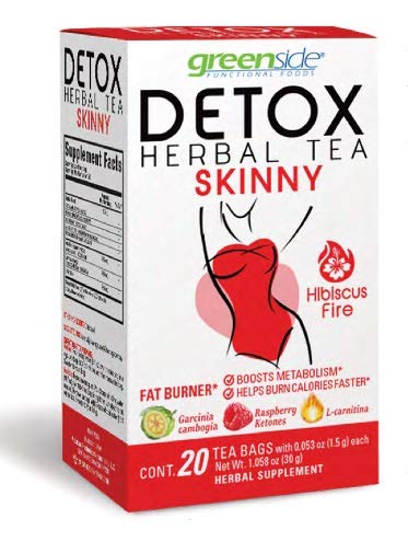 Product Cover greenside Detox Herbal Tea Bags for Skinny - Fat Burner & Boost Metabolism - Herbal Body Supplements - 20 Cups (1.5-gram Serving/cup)