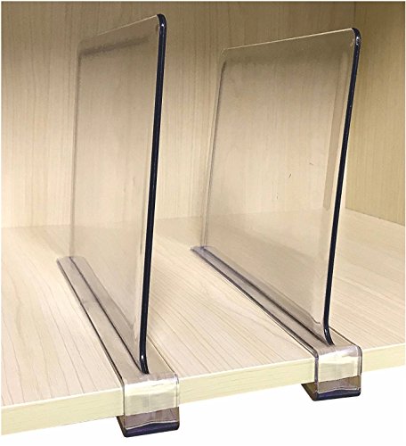 Product Cover 2PCS Multifunction Acrylic Shelf Dividers,Closets Shelf and Closet Separator for Wood Closet,Only Need to Slide to Adjust The Appropriate Distance
