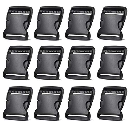 Product Cover 2 Inch Side Quick Release Plastic Buckles (12 Pack Black)