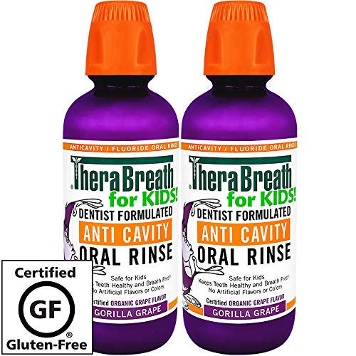 Product Cover TheraBreath kids anti-cavity Oral Rinse, Organic gorilla Grape Flavor, 16 Oz, Pack Of 2