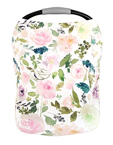 Product Cover Nursing Cover and Baby Car Seat Covers - Versatile 5 in 1 Baby Gear with Stretchy-Fabric for Baby Breastfeeding Cover, Shopping Carts and More- Breastfeed in Public and Keep Baby Clean by PobiBaby