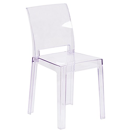 Product Cover Flash Furniture Ghost Chair with Square Back in Transparent Crystal