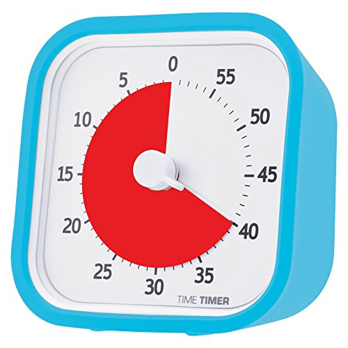 Product Cover Time Timer MOD (Sky Blue), 60 Minute Visual Analog Timer, Optional Alert (On/Off), No Loud Ticking; Time Management Tool