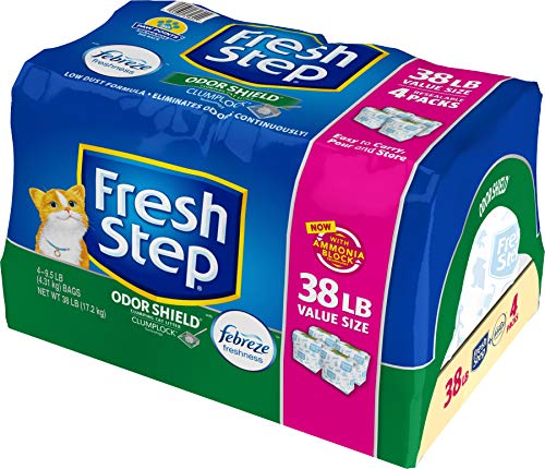 Product Cover Fresh Step Odor Shield Scented Litter with The Power of Febreze, Clumping Cat Litter, 38 lb