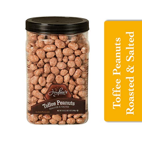 Product Cover Jaybee's Tasty Toffee Peanuts - Great for Holiday Gift Giving or As Everyday Snack - Reusable Container - Certified Kosher Perfect Nuts (37 Ounces)