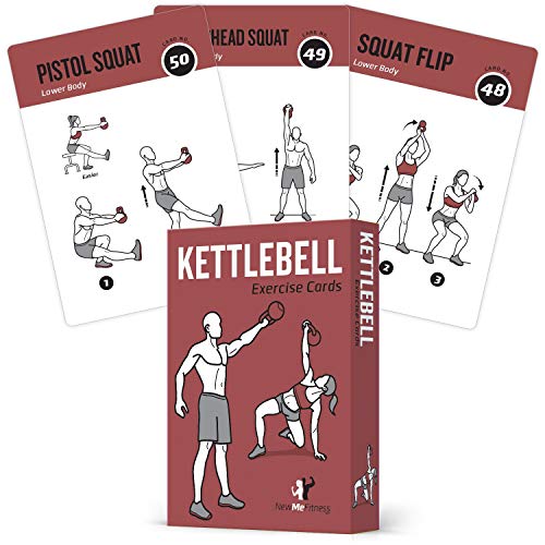 Product Cover Exercise Cards Kettlebell Home Gym Workouts HIIT Strength Training Build Muscle Total Body Fitness Guide Training Routines Bodybuilding Personal Learn KB Moves 3.5