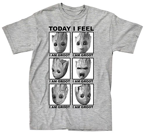 Product Cover Marvel Men's Guardians of The Galaxy I Am Groot Cute Face T-Shirt, Heather Grey, X-Large