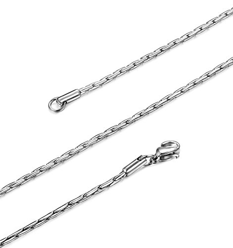 Product Cover ORAZIO 2mm Stainless Steel Women Necklace Curb Link Chain Necklace 18-30 Inches Unisex