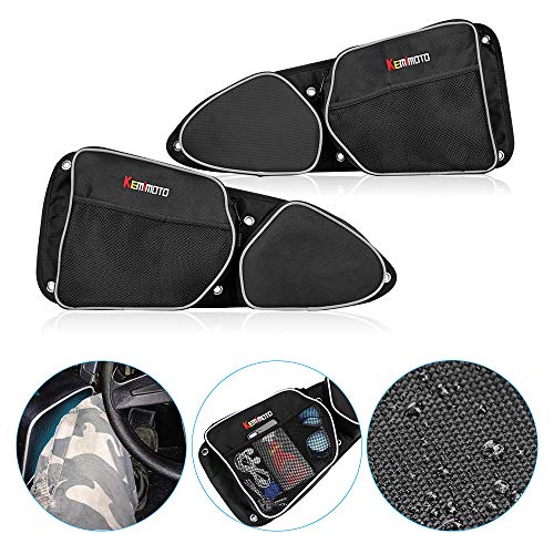 Product Cover Side Door Bags for Polaris RZR, KEMiMOTO UTV Front Door Driver and Passenger Side Storage Bag Set with Knee Pad for 2014-2018 Polaris RZR XP 1000 900XC S900(See Video for Instruction)