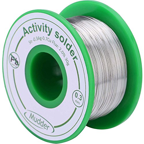 Product Cover Mudder 0.3 mm Lead Free Solder Wire Sn99 Ag0.3 Cu0.7 with Rosin Core for Electrical Soldering 30 g