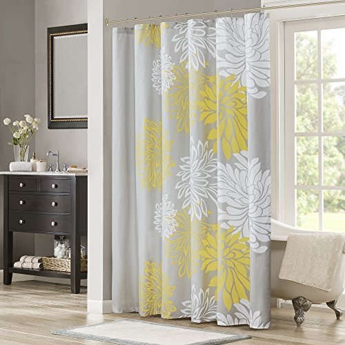 Product Cover Comfort Spaces Enya Bathroom Shower Floral Printed Cute Chic Microfiber Fabric Bath Curtains, 72