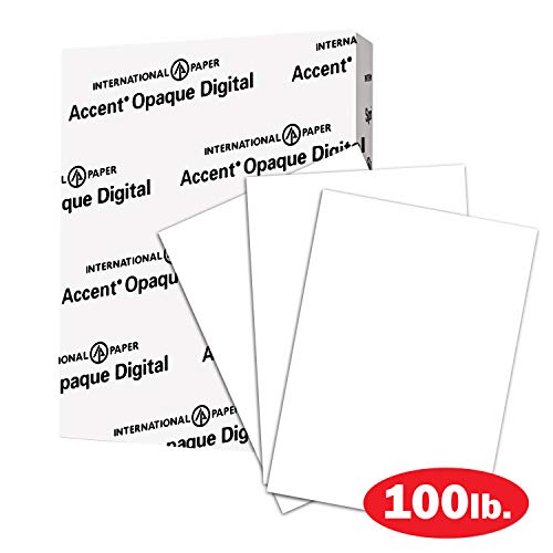 Product Cover Accent Opaque Thick Cardstock Paper, White Paper, 100lb Cover, 271gsm, 8.5 x 11, 97 Bright, 1 Ream / 200 Sheets - Smooth, Heavy Card Stock (188091R)