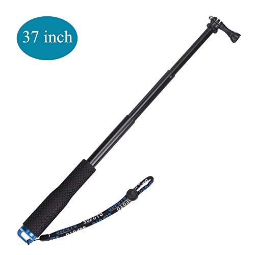 Product Cover VVHOOY Waterproof Selfie Stick Extendable 11.25-37inch Handheld Aluminum Telescopic Pole Monopod Compatible with Gopro Hero 7 6 5,AKASO EK7000,Brave 4,V50,Crosstour,Victure,Campark ACT74 Action Camera