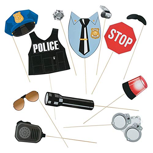 Product Cover Police Party Photo Stick Props - 12 pc