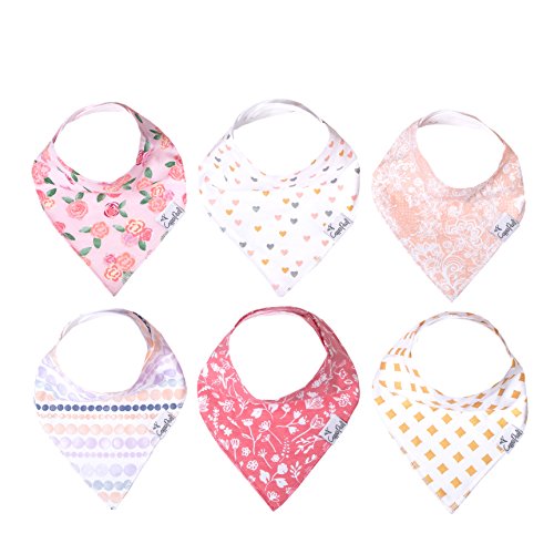 Product Cover Baby Bandana Drool Bibs for Drooling and Teething 6 Pack Gift Set for Girls 