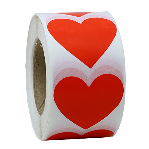 Product Cover Hybsk Red Love Heart Stickers Color Coding Dot Labels 1.5