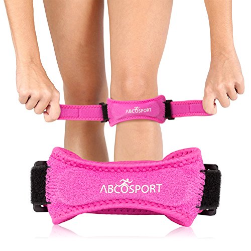 Product Cover Abco Tech Patella Knee Strap - Knee Pain Relief - Tendon and Knee Support for Running, Hiking, Soccer, Basketball, Volleyball and Exercise - Runners Knee Stabilizer - Adjustable Band